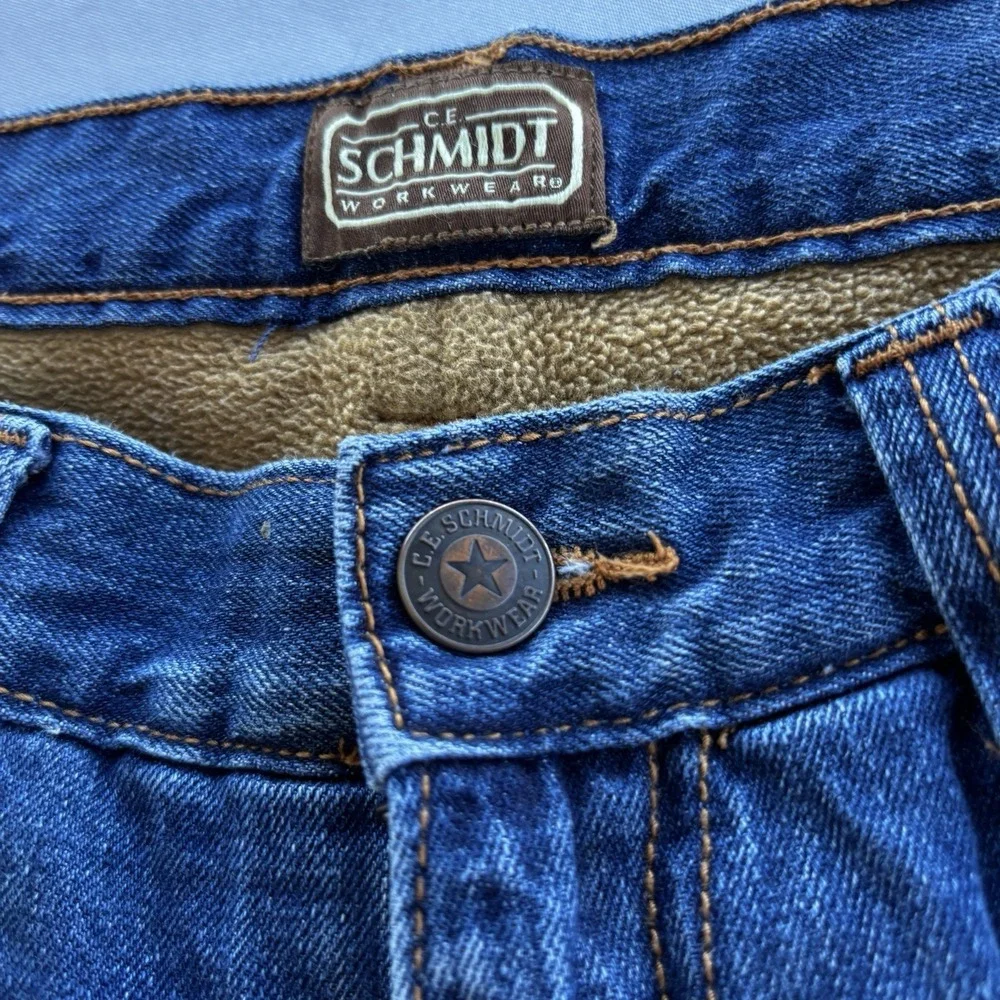 C.E. Schmidt Workwear Fleece Lined Denim Jeans‎ Mens 36x30 Insulated